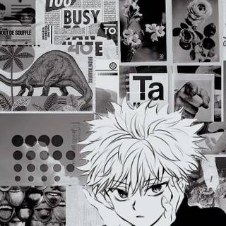 Killua black and white wallpaper