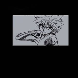 Killua black and white wallpaper