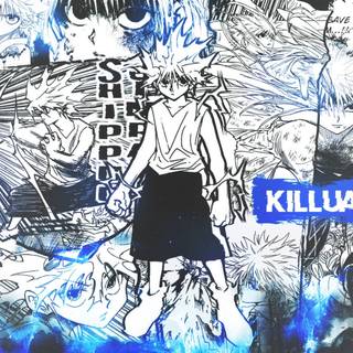 Killua black and white wallpaper
