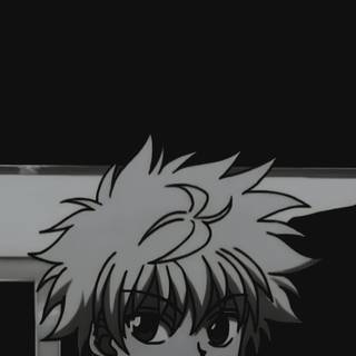 Killua black and white wallpaper