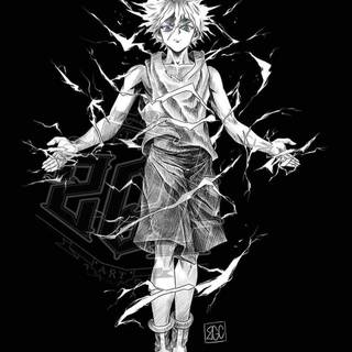 Killua black and white wallpaper