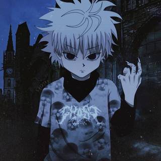 Killua black and white wallpaper