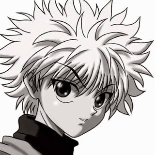 Killua black and white wallpaper