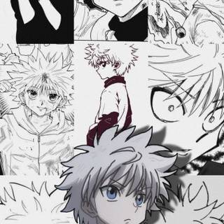 Killua black and white wallpaper