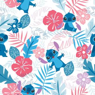 Stitch flowers wallpaper