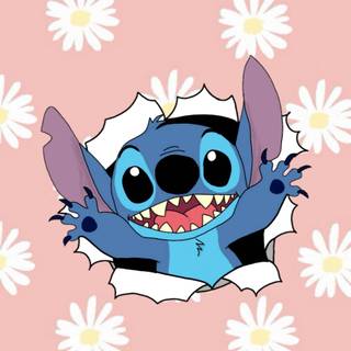 Stitch flowers wallpaper