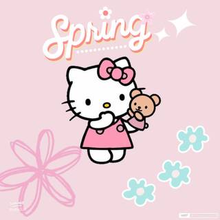 Hello Kitty spring vibes wallpaper