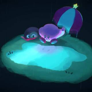 Kirby summer computer wallpaper