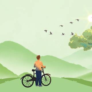 Bicycle spring PC wallpaper