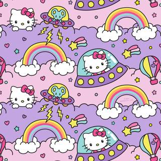 Hello Kitty rainbow wallpaper