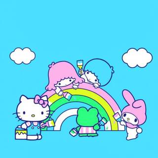 Hello Kitty rainbow wallpaper