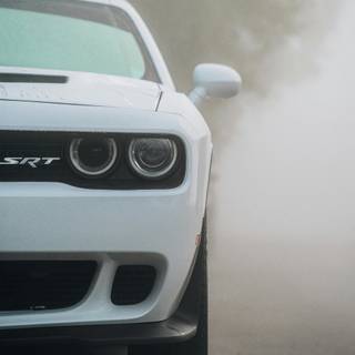 White Dodge Challenger wallpaper