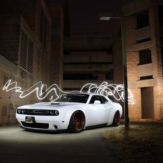 White Dodge Challenger wallpaper