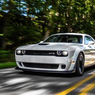White Dodge Challenger wallpaper