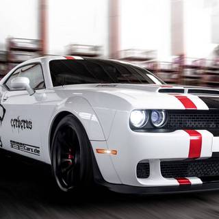 White Dodge Challenger wallpaper