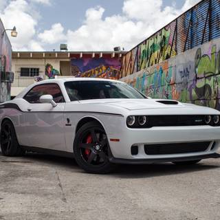 White Dodge Challenger wallpaper