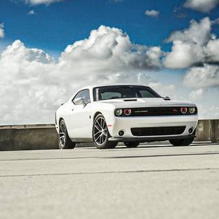 White Dodge Challenger wallpaper
