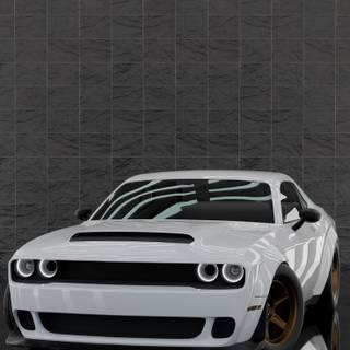 White Dodge Challenger wallpaper