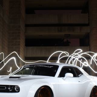White Dodge Challenger wallpaper