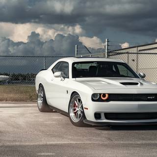 White Dodge Challenger wallpaper