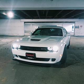White Dodge Challenger wallpaper