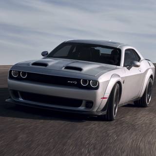 White Dodge Challenger wallpaper