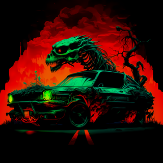 Horror car landscape wallpaper