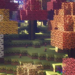 Minecraft garden wallpaper