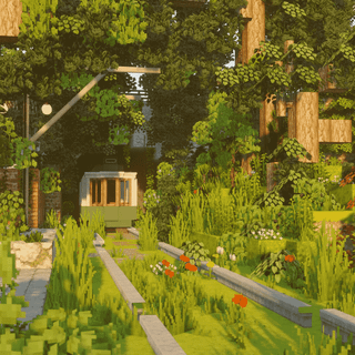Minecraft garden wallpaper