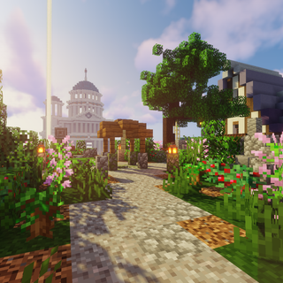 Minecraft garden wallpaper