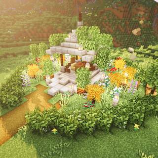 Minecraft garden wallpaper