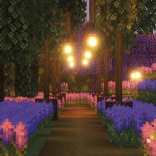 Minecraft garden wallpaper