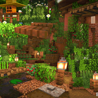 Minecraft garden wallpaper
