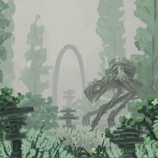 Minecraft garden wallpaper