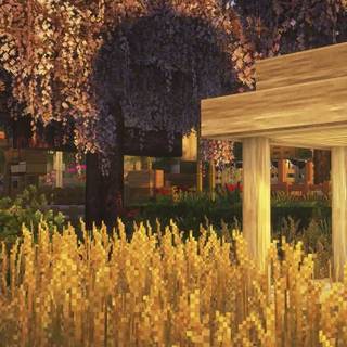 Minecraft garden wallpaper