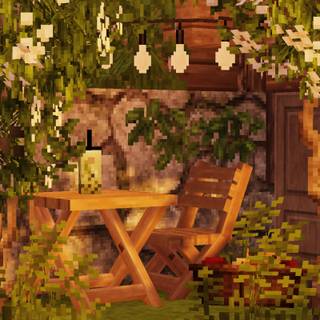 Minecraft garden wallpaper