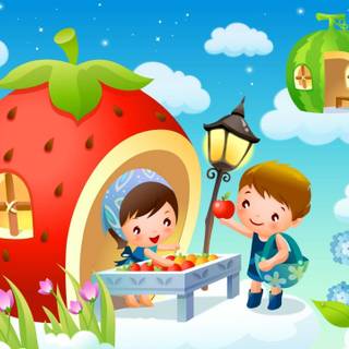 Kid drawing wallpaper