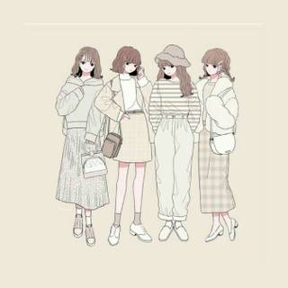 Four besties wallpaper