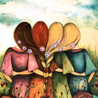 Four besties wallpaper