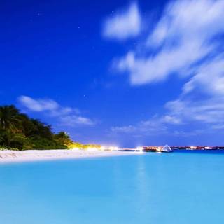 Dual monitor beach wallpaper