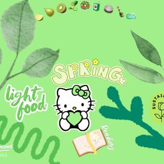 Hello Kitty spring vibes wallpaper