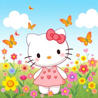Hello Kitty spring vibes wallpaper