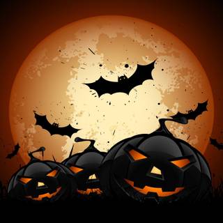 Halloween yellow moon wallpaper