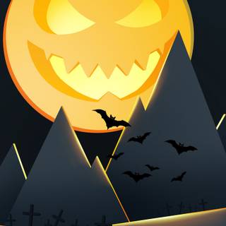 Halloween yellow moon wallpaper