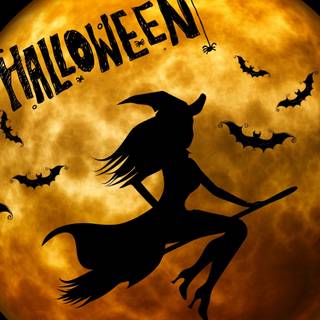Halloween yellow moon wallpaper