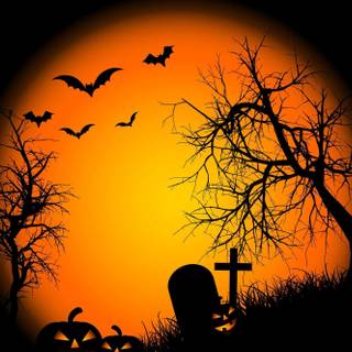 Halloween yellow moon wallpaper