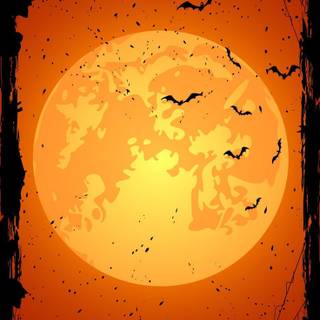 Halloween yellow moon wallpaper
