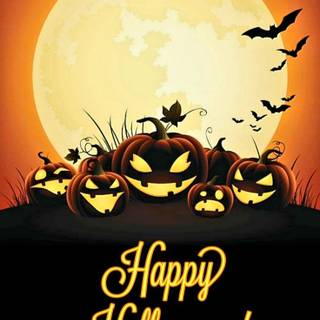 Halloween yellow moon wallpaper