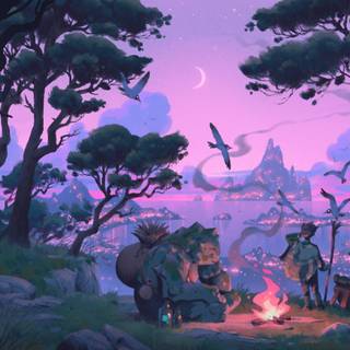 Forest 4k anime wallpaper