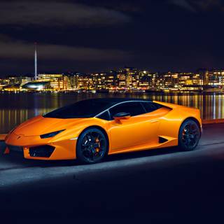 Orange car 4k wallpaper